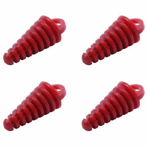 4X Muffler Pipe Exhaust Wash Plug for Motorcycle Dirt Bike ATV Quad 2 4 Stroke, Red