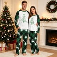 thumbnail image 4 of Christmas Family Matching Pajamas Christmas Pjs Holiday Nightwear Sleepwear Sets Long Sleeve Pjs for Mom Dad Kids Baby,Green Buffalo Plaid Jesus X‑Mas Tree Print, 4 of 5