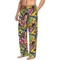 thumbnail image 2 of Uemuo Colrful Tropical Leaves Pattern Men's Wide Leg Palazzo Lounge Pants with Pockets Light Weight Loose Comfy Casual Pajama Pants-X-Large, 2 of 9