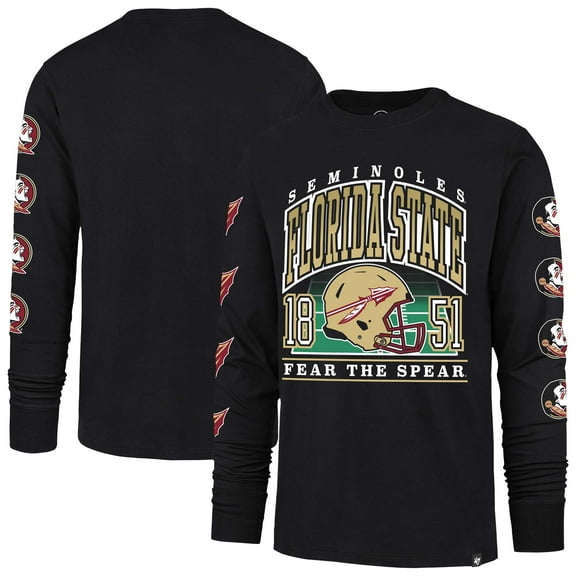 Men's '47 Black Florida State Seminoles Go Big Long Sleeve T-Shirt