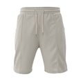 thumbnail image 3 of hopeusnice Men's Cotton Linen Retro 2Pcs Casual Beach Comfyfit Workout Exercise Pants Elastic Waist Sweat Shorts Pockets Loose Running Suit Solid Color Lounge Sets Fall Lightweight Khaki L, 3 of 9