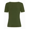thumbnail image 5 of Women's Casual Short Sleeve Scoop Neck Summer Tops Ribbed Knit Slim Fit Tee Shirts, 5 of 5