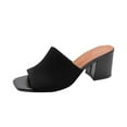 thumbnail image 1 of CHGBMOK Ladies Sandals One-Line Spring and Summer New Breathable Flying Woven High-Heeled Slippers Sizes 35-42, 1 of 7
