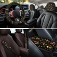 thumbnail image 4 of KUIFORTI Vintage Mushroom Auto Seat Covers Full Set Set 14 Pcs with Auto Center Console Armrest Pad Steering Wheel Cover Seat Belt Pads Car Headrest Protectors for Most Cars, 4 of 7