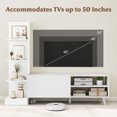 thumbnail image 4 of Gymax TV Stand for TVs up to 50'' w/Bookshelf & 3-Position Adjustable Shelf Metal Legs, 4 of 10