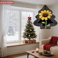 thumbnail image 2 of Vibrant Metal Hanging Christmas Tree Wind Spinner - Geometric Design with Sunflower Motif Concentric Lines & Playful Orange Dots for Garden Decor, 2 of 7