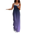 thumbnail image 2 of Usmixi Jumpsuits for Women Dressy Fashion Loose Wide Leg Spaghetti Strap Long Jumpsuits Overalls with Pocket Summer Square Neck Sleeveless Gradient Print Maxi Formal Rompers Purple m, 2 of 4