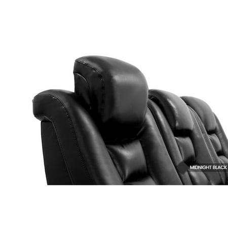 Valencia Theater Seating - Valencia Venice Row of 5 Top Grain Genuine Leather 11000 Home Theater Seating - Black