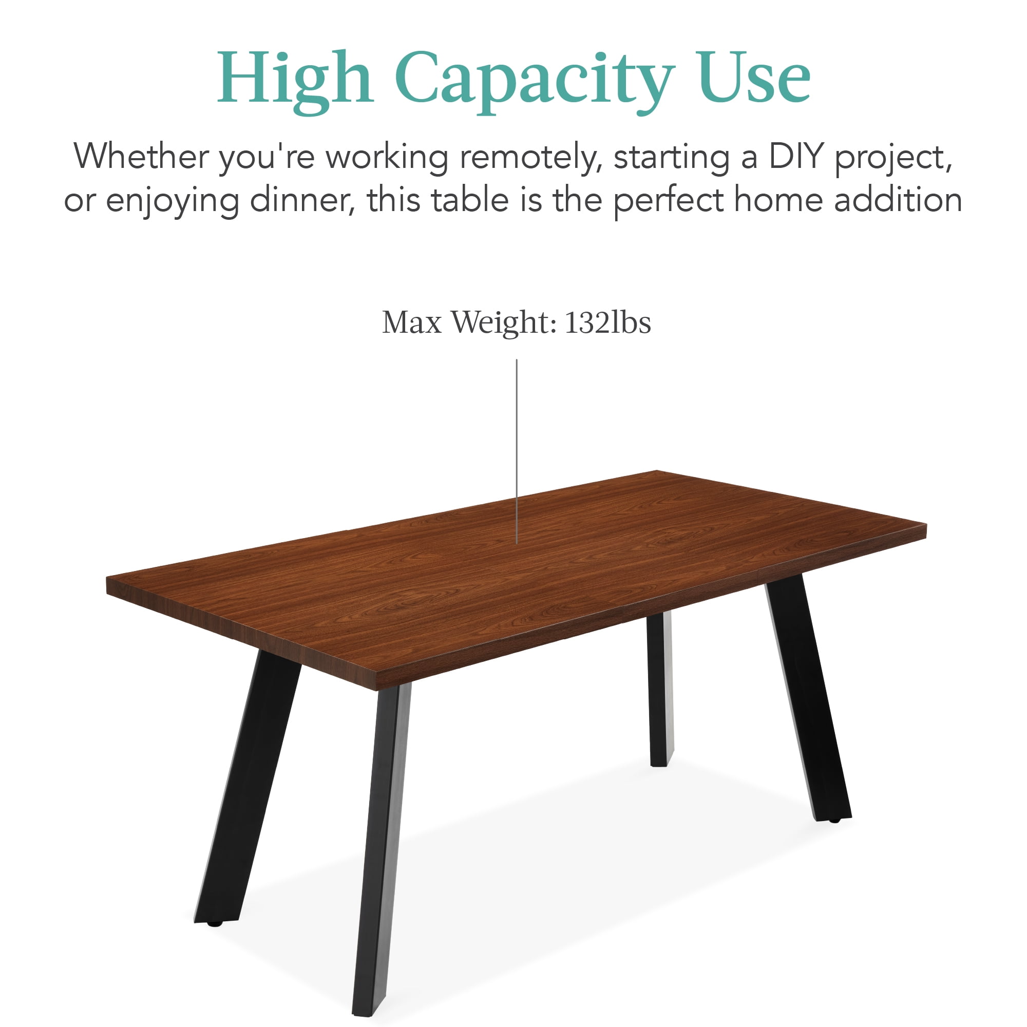 Best Choice Products Extendable Dining Table, 47-63in for 2