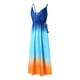 thumbnail image 3 of VISgogo, vestido de gasa con tirantes finos para mujer, vestido de fiesta con abertura sin mangas informal de verano degradado Multicolor VISgogo  moda, 3 of 9