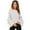 White, variant on Spring Fashion Women's Bell Sleeve Loose Polka Dot Shirt Ladies Casual Blouse Tops Plus Size