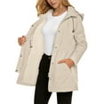 thumbnail image 2 of Fantaslook Fall Jackets for Women Hooded Windbreaker Water-Resistant Long Coat Outdoor Trench Coat with pockets, 2 of 8