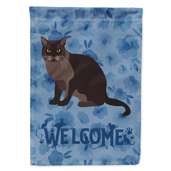 Carolines Treasures CK5033CHF European Burmese Cat Welcome Flag Canvas House Size Large multicolor