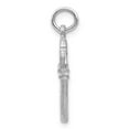 thumbnail image 2 of 14k White Gold Solid Diamond-cut Key Charm, 2 of 4