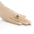 thumbnail image 4 of Gem Stone King 2.10 Ct Oval Blue Lapis White Created Sapphire 18K Yellow Gold Plated Silver Ring (Size 8), 4 of 4