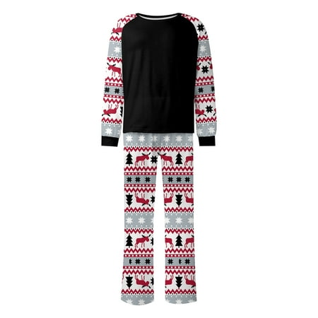 

Act Now! HIMIWAY Christmas Pajamas Christmas Prints Family Matching Long Sleeve Tops+Pants Set Family Matching Sets Men XL