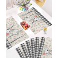 thumbnail image 5 of Easter Placemats Set of 6, Vintage Bunny Tulips Spring Plant Leaf Placemat for Dining Table Decorations, Gray Buffalo Plaid Place Mats, Spring Table Mats for Kitchen Dinner Holiday Party Decor, 5 of 6