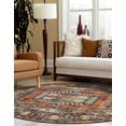 thumbnail image 5 of Unique Loom Utopia Collection Area Rug - Larissa (8' Round Terracotta/Blue), 5 of 7