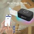 thumbnail image 5 of Bluetooth Alarm Clock Radio Bedroom, Digital Dual Alarm Clock Bedroom, Up to 10 Alarms Clock Night Light Speaker App/Button Control FM Charge Snooze Adjustable Brightness Dim 12/24H, White, 5 of 8