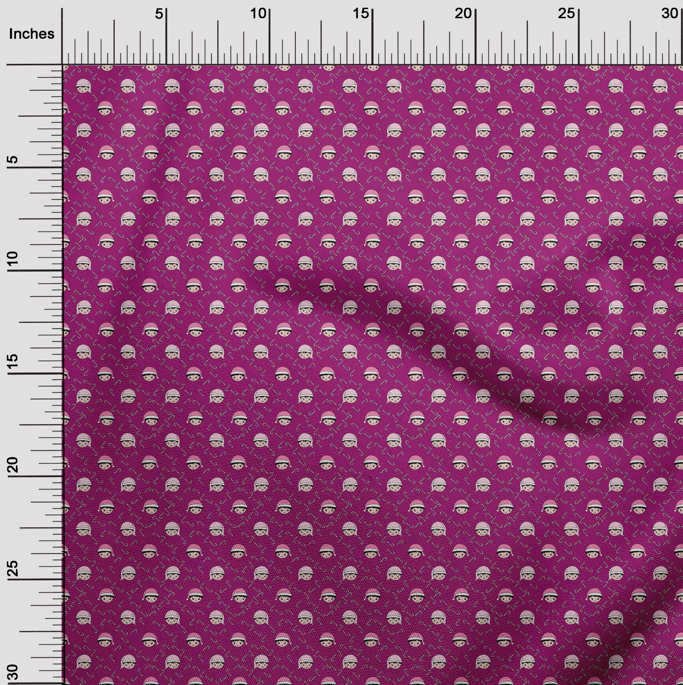 oneOone Polyester Spandex Dark Magenta Fabric Christmas Sewing Craft Projects Fabric Prints By Yard 56 Inch Wide