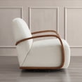 thumbnail image 4 of CHITA Swivel Accent Chair with U-shaped Wood Arm for Living Room Beedroom, Linen Fabric&Walnut, 4 of 8