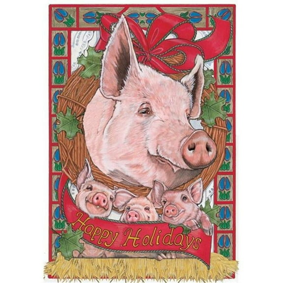 Pipsqueak Productions Pig Holiday Farm Christmas Boxed Cards - Pack of 10