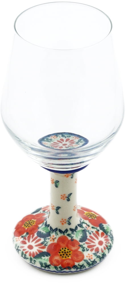 Set of 4 Hand Painted Red Chili Pepper Wine Glasses