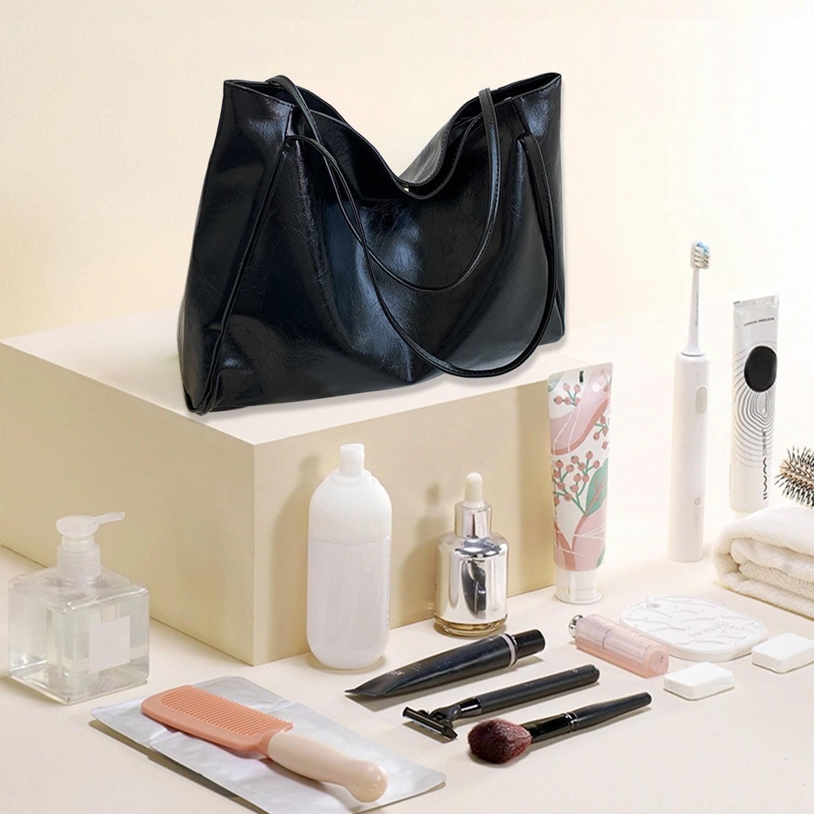 JZCHUNTOY Vintage Leather Women Tote Handbag, Top Handle Durable