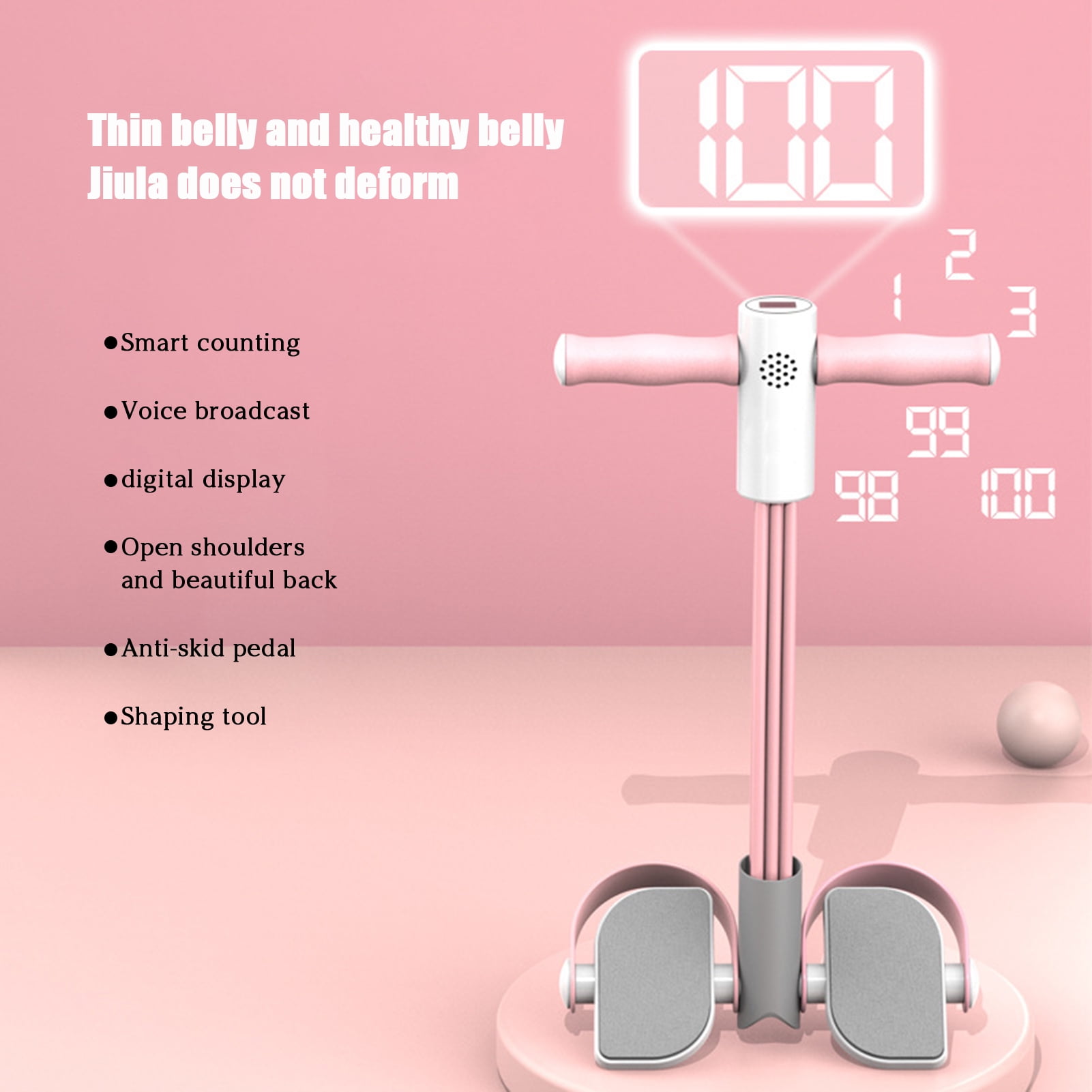 YIFAEUX Pedal Resistance Band with Digital Counter Multifunction Tension Rope 4/6-Tube Elastic Yoga Pedal Puller Body Stretching Trainer Home Gym Workout Equipment