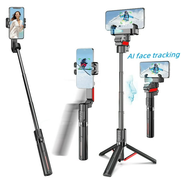 COOLJIER AI face tracking Stabilizer 360 Auto Rotation Follow Gimbal with Remote Selfie stick tripod for iPhone Android