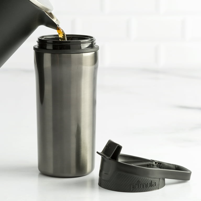 Primula Commuter Thermal Coffee Mug Water Bottle with Multifunction  Carabiner Lid, 16 Ounce, Gunmetal 