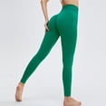 thumbnail image 1 of Pantalones de yoga de cintura alta con pliegues para mujer, estilo europeo y americano, sin costuras, con corte en T, color melocotón, 1 of 6