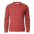 thumbnail image 6 of QHRMKOG Valentines Sweater for Men Romantic Heart Print Pullover Relaxed Fit Long Sleeve Round Neck Sweaters Winter Fashion Top Pink L, 6 of 6