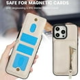 thumbnail image 3 of for iPhone 16 Pro Max/Apple 16 Pro Max Case Zipper Wallet with Card Holder, [Compatible with MagSafe] 2 in 1 Flip Premium Leather with Kickstand for Apple iPhone 16 Pro Max. ZFT-Retro White, 3 of 9