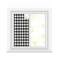 Window Privacy Film Black White Plaid Stained Glass Window Film Decorative Sun Block Window Cover Gradient Geometric Buffalo Checkered Window Clings Static Adhesive Sticker for Bathroom 19.6"x39.3"