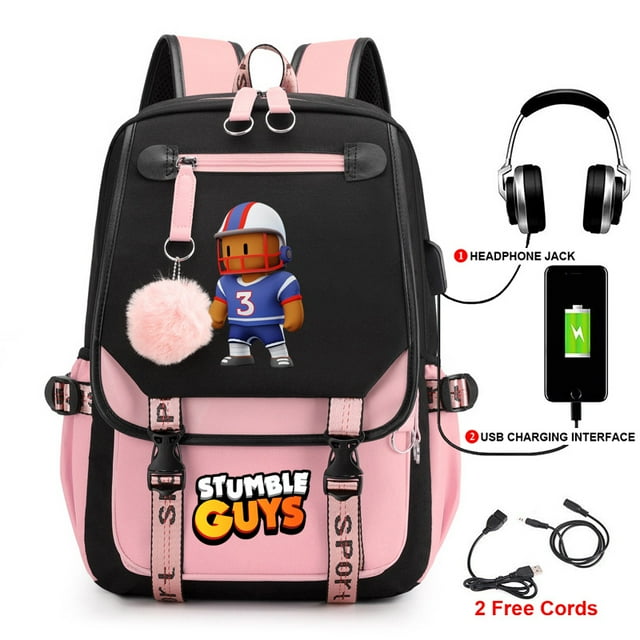 Tripping Peoplestumble guysSurrounding the Game Backpack Student Schoolbag Fashion BackpackUSBComputer Bag 30 Average Size