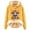 Yellow, variant on NinXxx Women's Cute Cow Print Lined Hoodie Long Sleeve Daily Wear Black L