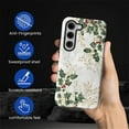thumbnail image 4 of FKBRCL4U Compatible with Samsung Galaxy S25 Plus Case White Marble Green Holly Leaves Golden Christmas Pattern for Girl Full Body Design Soft Silicone Drop Shock Scratch Protection, 4 of 7