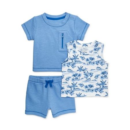 

Wonder Nation Baby Boy T-Shirt Tank Top and Shorts Set 3-Piece Sizes 0/3-24 Months