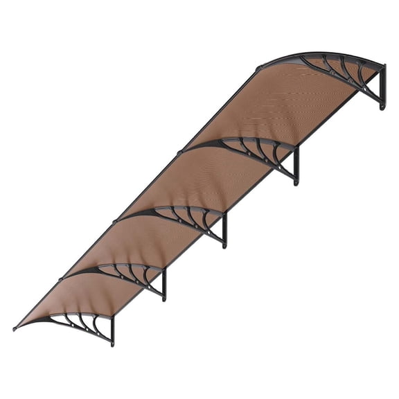 AetherLove Window Door Awning Canopy UV Rain Cover 40" x 160" Polycarbonate Patio Sun Shade,Brown