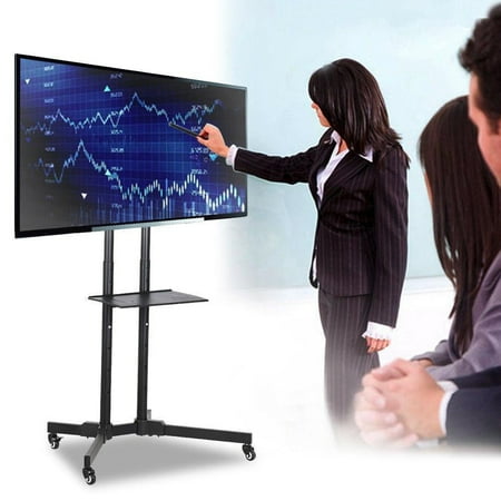 Tv Stands 65 Inch Wood 32 to 65 Inch Mobile TV Stand Universal Flat Screen Rolling TV Cart with Mount for LED LCD Plasma Flat Panels on Wheels ()