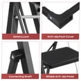 thumbnail image 3 of Primy 4 Step Ladder, Folding Step Stool with Extra Wide Anti-Slip Pedal and Top Handrail, 350lbs Lightweight Portable Sturdy Steel Ladders for Household Kitchen Office Outdoor, 3 of 9