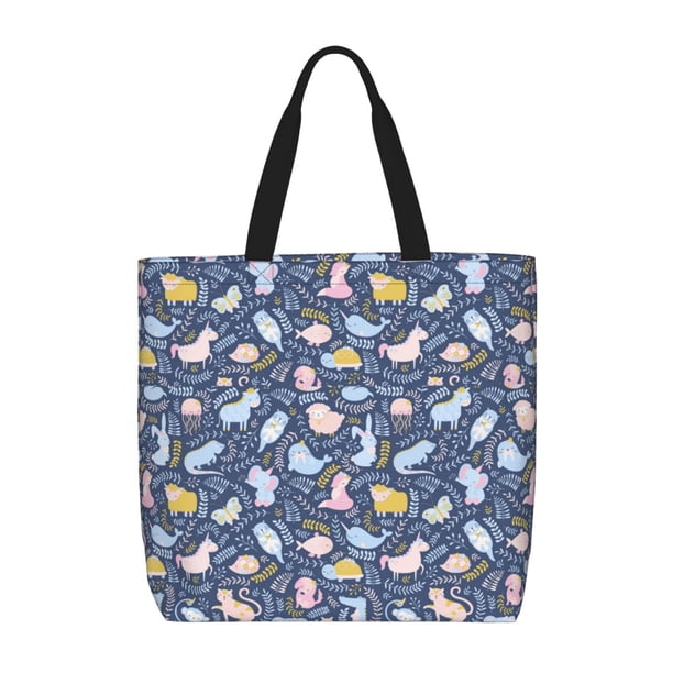 Fotbe Cute Baby Animals Bolsa Tote con Estampado para Mujer, Bolsos con Cremallera, Bolsa de Hombro Casual de Gran Capacidad con Bolsillos Internos