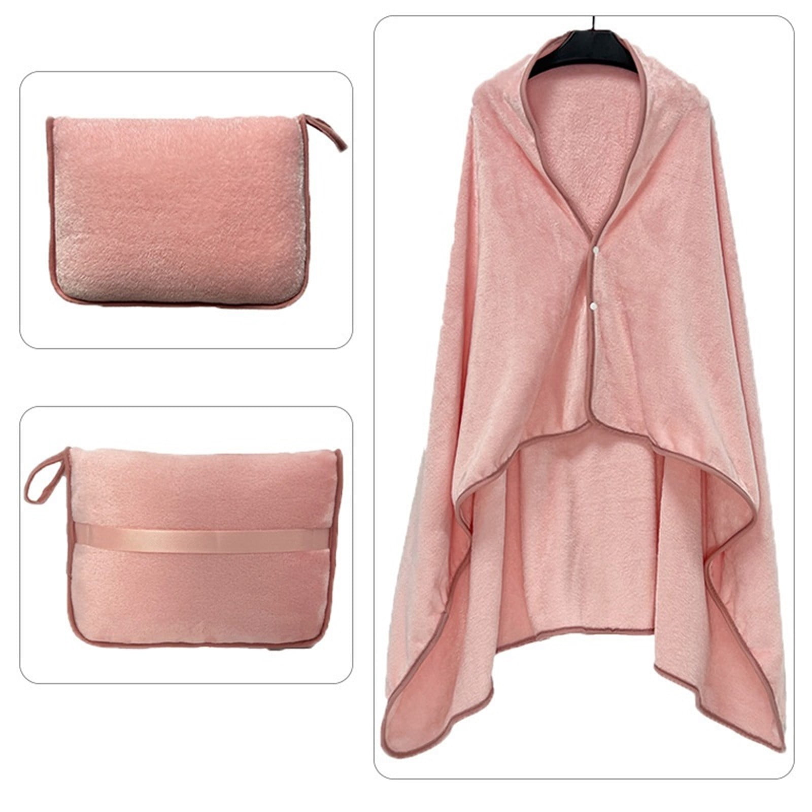 Heating Pad Heated Blanket Flannel Shawl Blanket Multi Functional Travel Blanket Throw Pillow Purpose Nap Blanket Embroidered Foldable Cape 100×150Cm