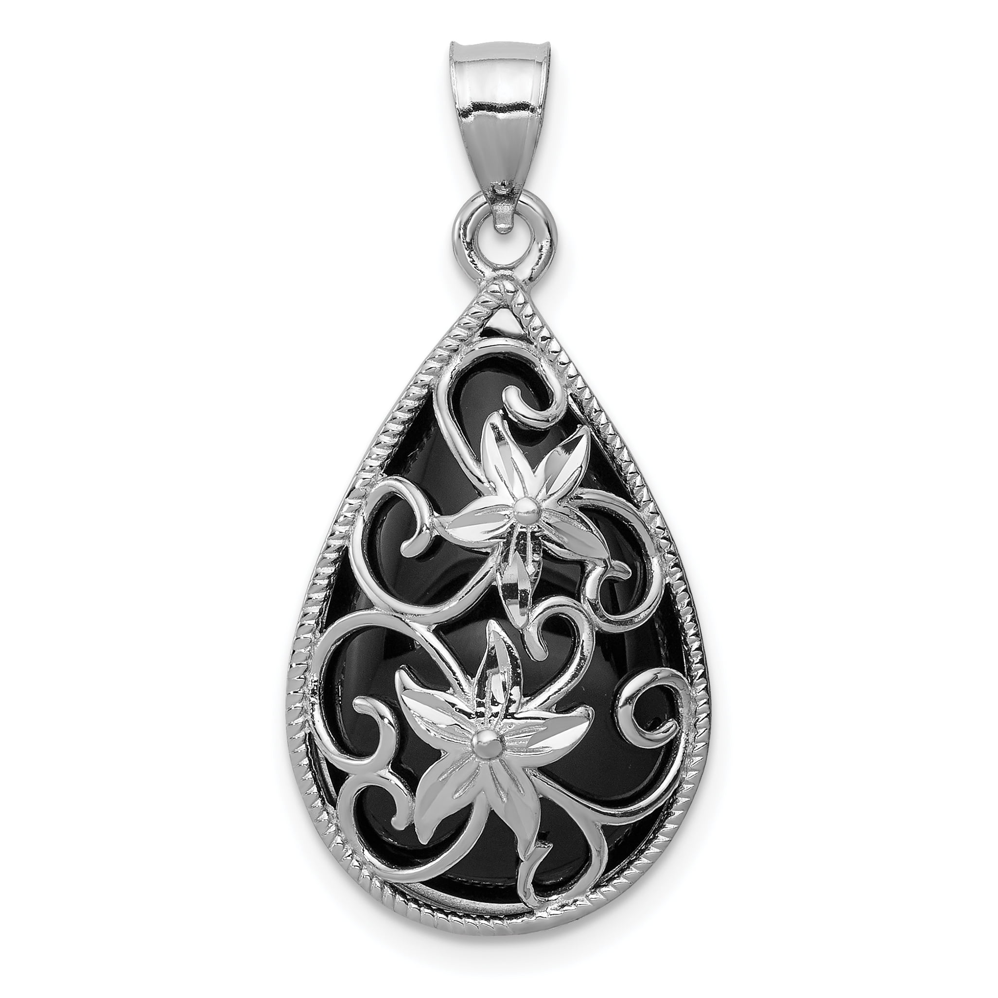 sterling silver black onyx pendant