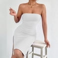 thumbnail image 6 of DYTTDG Women's Strapless Backless Slim Dress | Solid Color Sleeveless Summer Bodycon Dress for Evening, Party & Special Occasion, 6 of 7