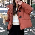 thumbnail image 5 of Fashion Plus Size Hooded Coats for Womens Winter Warm Casual Solid Color Short Sleeved Hooded, 5 of 6