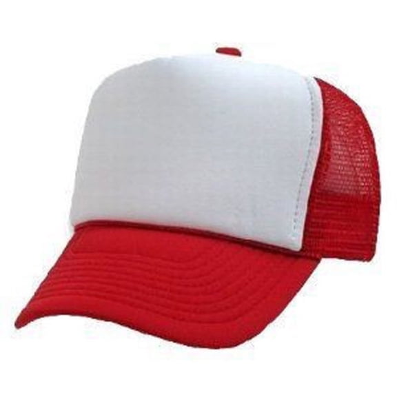 Red and White Trucker Mesh Hat