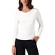 thumbnail image 1 of Camiseta ajustada de manga larga con cuello de cowl para mujeres Inspire Chic, suave, talla XL, blanca, 1 of 6