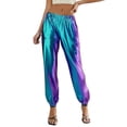 thumbnail image 6 of RongHuan Women's Shiny Pants Loose Elastic High Waisted Hip Hop Pant Evening Party Clubwear Trousers, 6 of 6